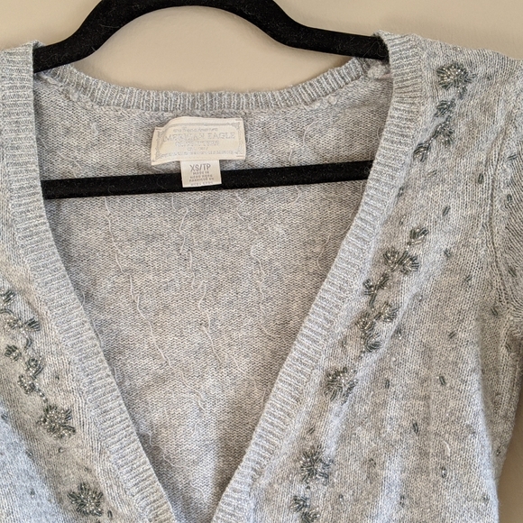 American Eagle Outfitters grey beaded cardigan - Picture 2 of 6